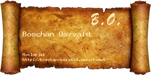 Boschan Oszvald névjegykártya